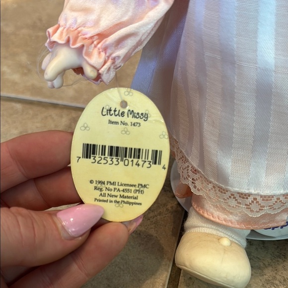 Precious Moments Pink and White Doll with Pigtails - Picture 3 of 4